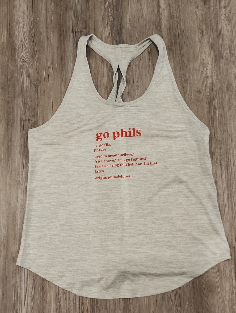 Philadelphia Phillies “Go Phils” Tank Top | Handmade Graphic Racerback | MLB Fan